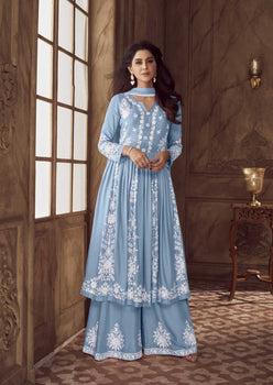 Heavy Rayon Palazzo Suit Gown Dresses