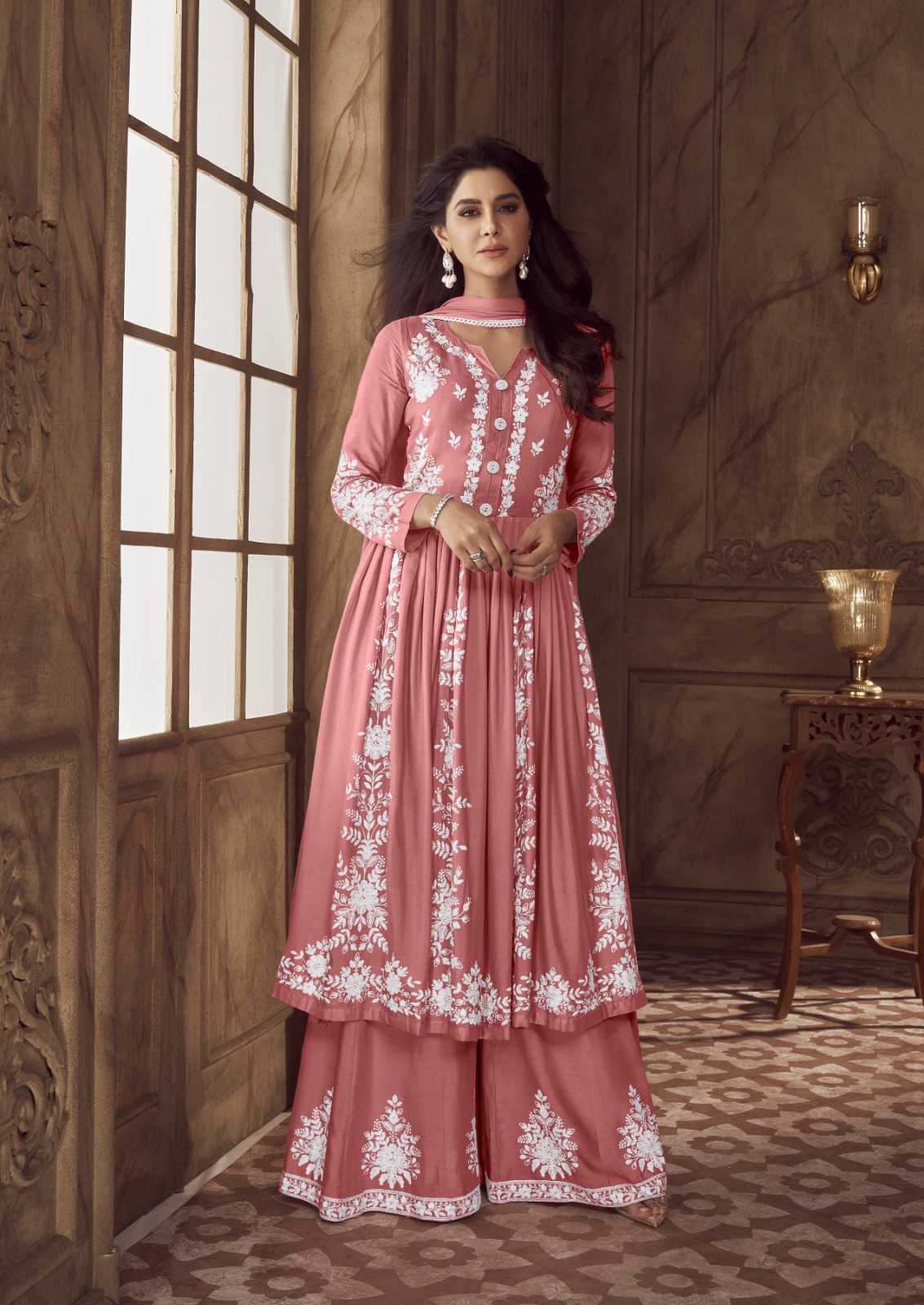 Heavy Rayon Palazzo Suit Gown Dresses