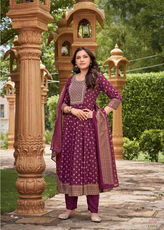 Heavy Rayon  Embroidered Kurti With Palazzo