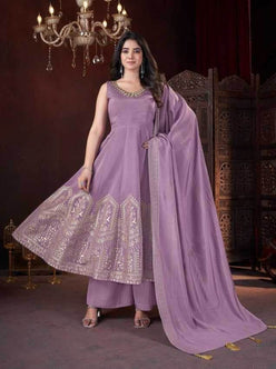 Heavy Roman Silk Sharara Salwar Suit - MYLUXURY LANE ENTERPRISE