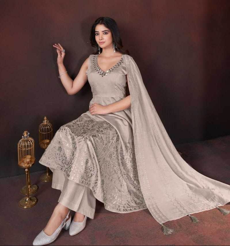 Heavy Roman Silk Sharara Salwar Suit - MYLUXURY LANE ENTERPRISE