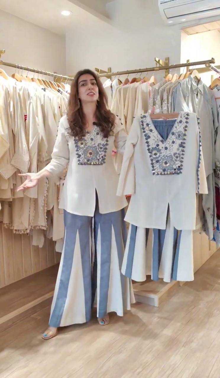 Heavy Roman Silk \ Palazzo Suit Handwork Suits \