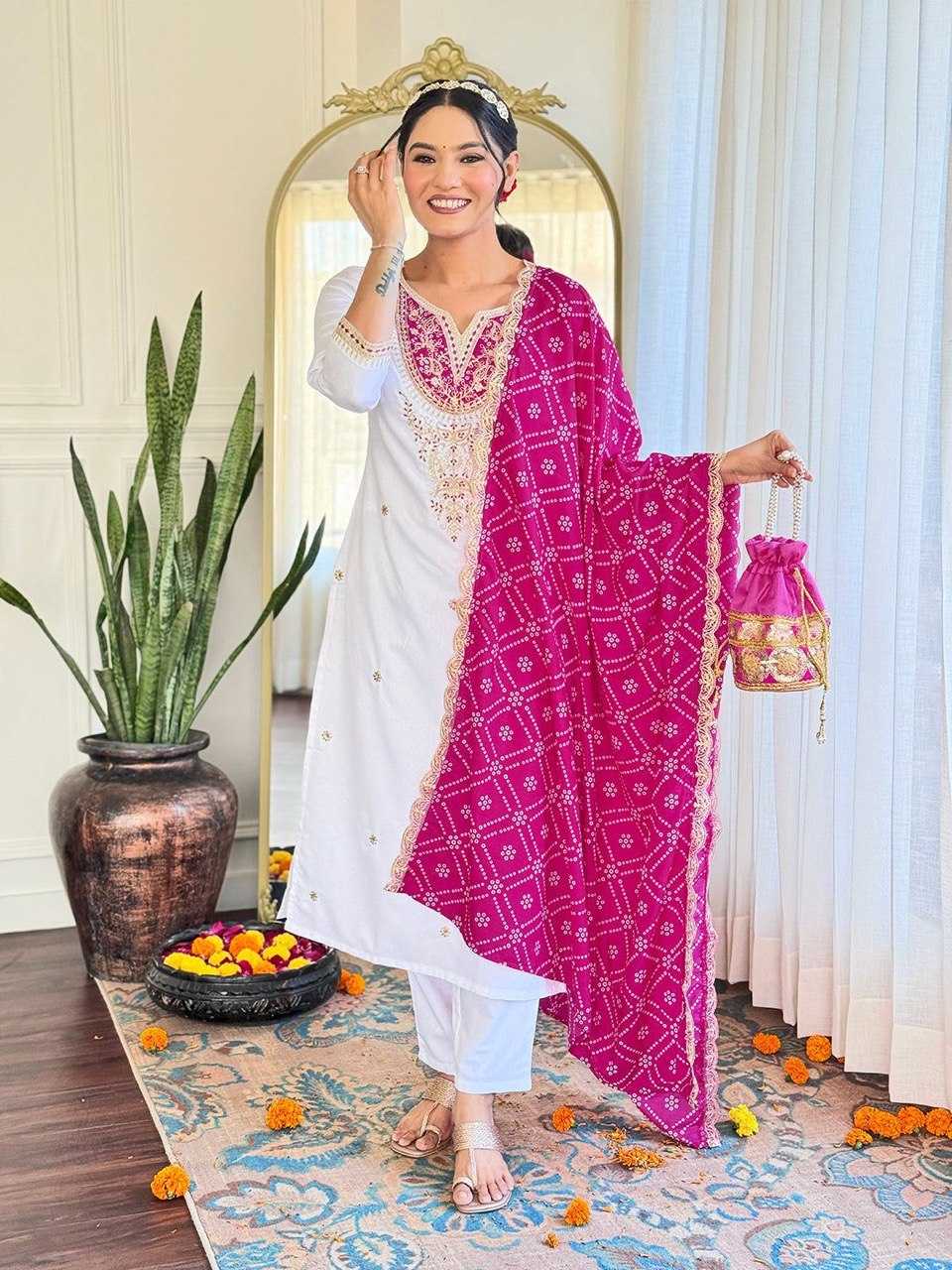 Heavy Roman Silk Embroidery Party wear suits