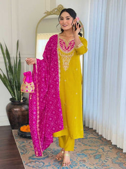 Heavy Roman Silk Embroidery Party wear suits