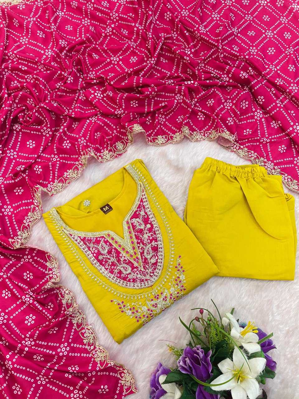 Heavy Roman Silk Embroidery Party wear suits