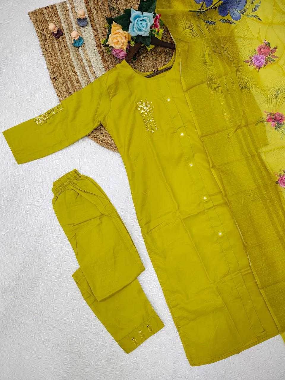 Heavy Roman Silk Casual Embroidered Kurti - MYLUXURY LANE ENTERPRISE