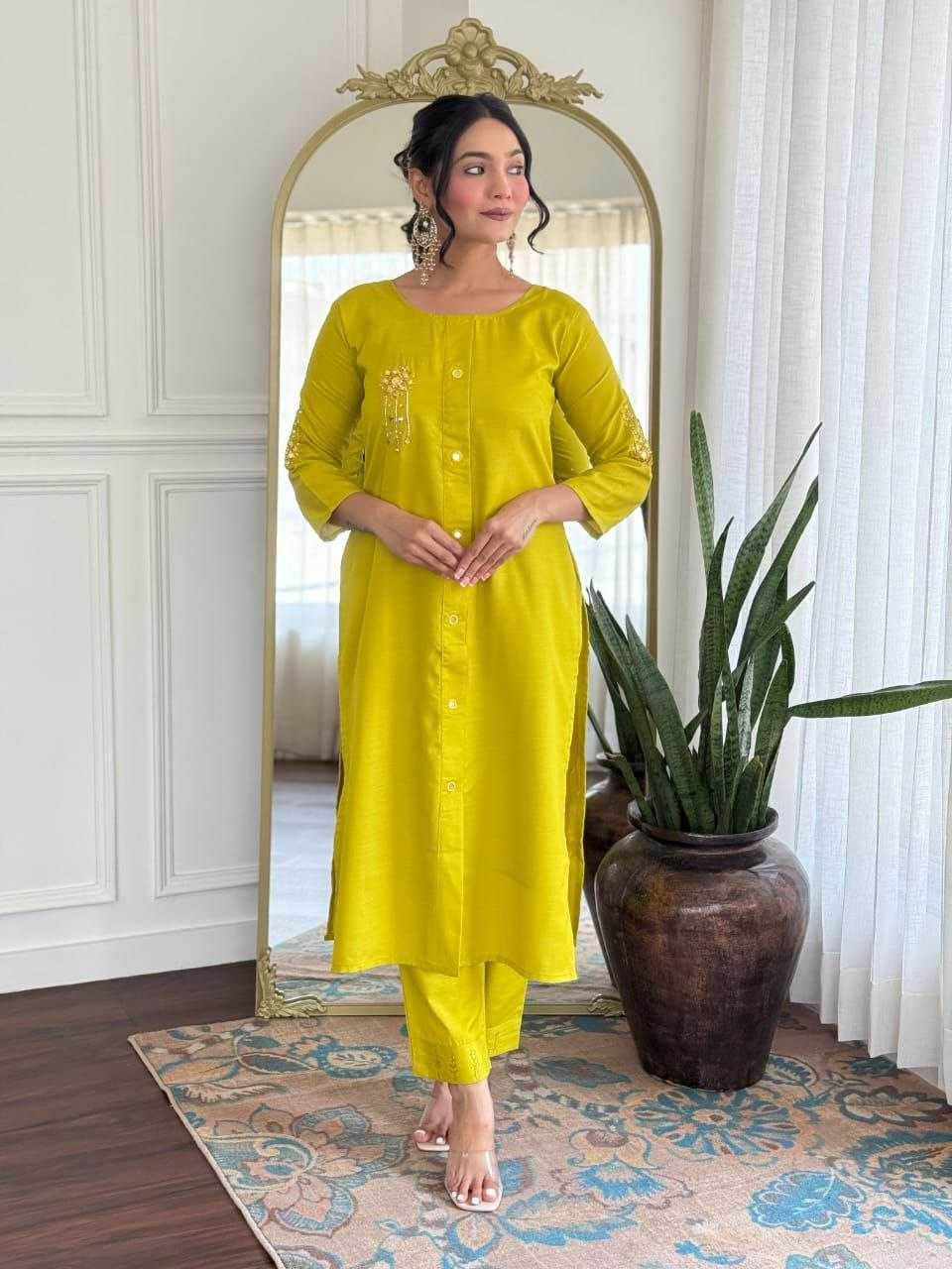 Heavy Roman Silk Casual Embroidered Kurti - MYLUXURY LANE ENTERPRISE