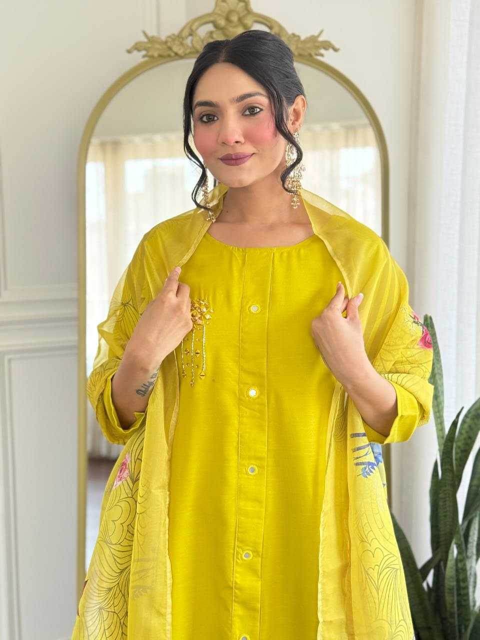 Heavy Roman Silk Casual Embroidered Kurti - MYLUXURY LANE ENTERPRISE