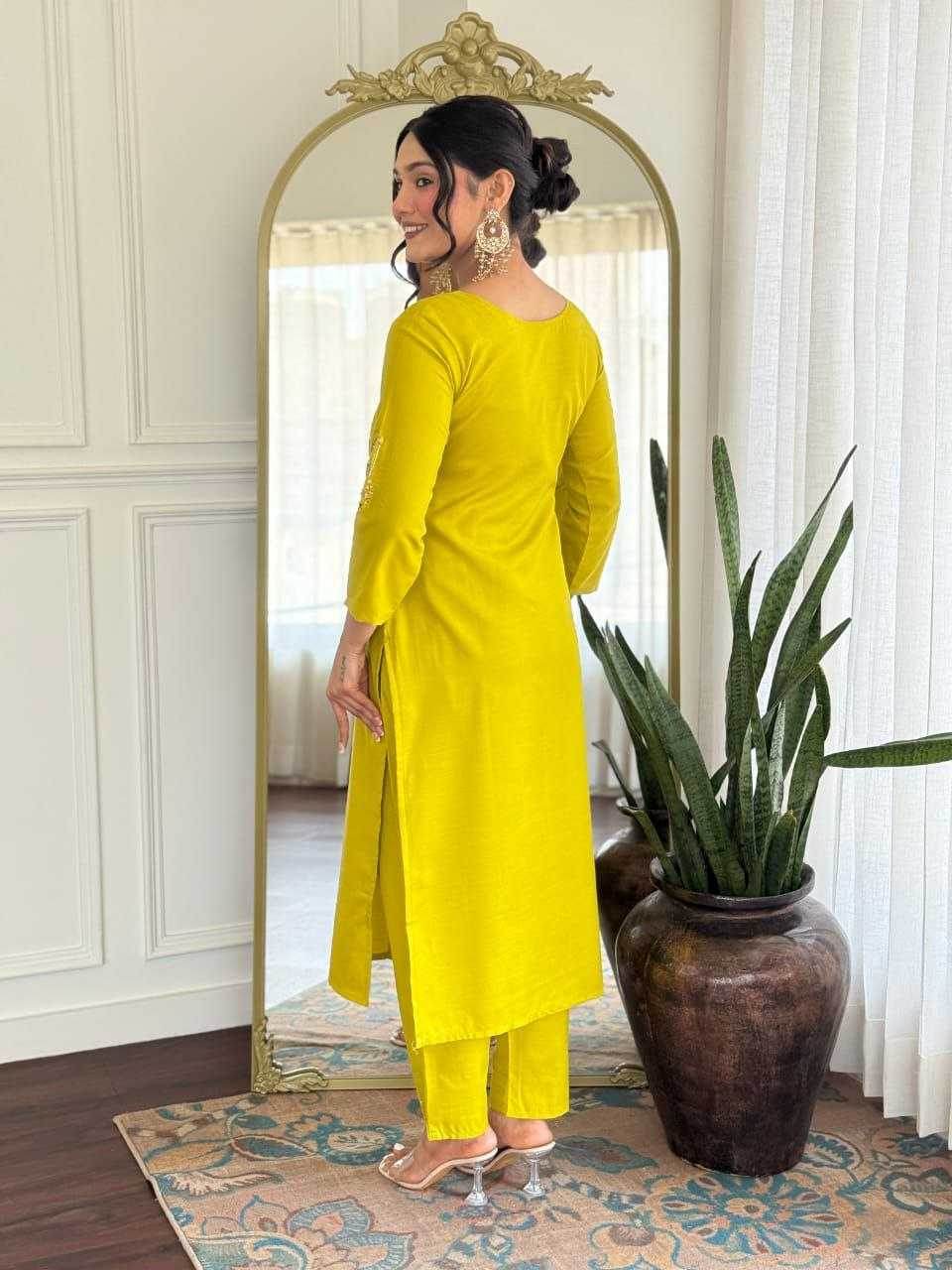 Heavy Roman Silk Casual Embroidered Kurti - MYLUXURY LANE ENTERPRISE