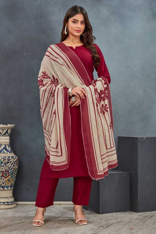 Heavy Roman Silk Kurti Bottom With Dupatta