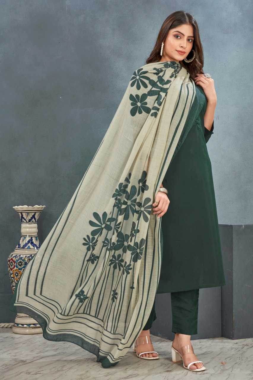 Heavy Roman Silk Kurti Bottom With Dupatta - MYLUXURY LANE ENTERPRISE