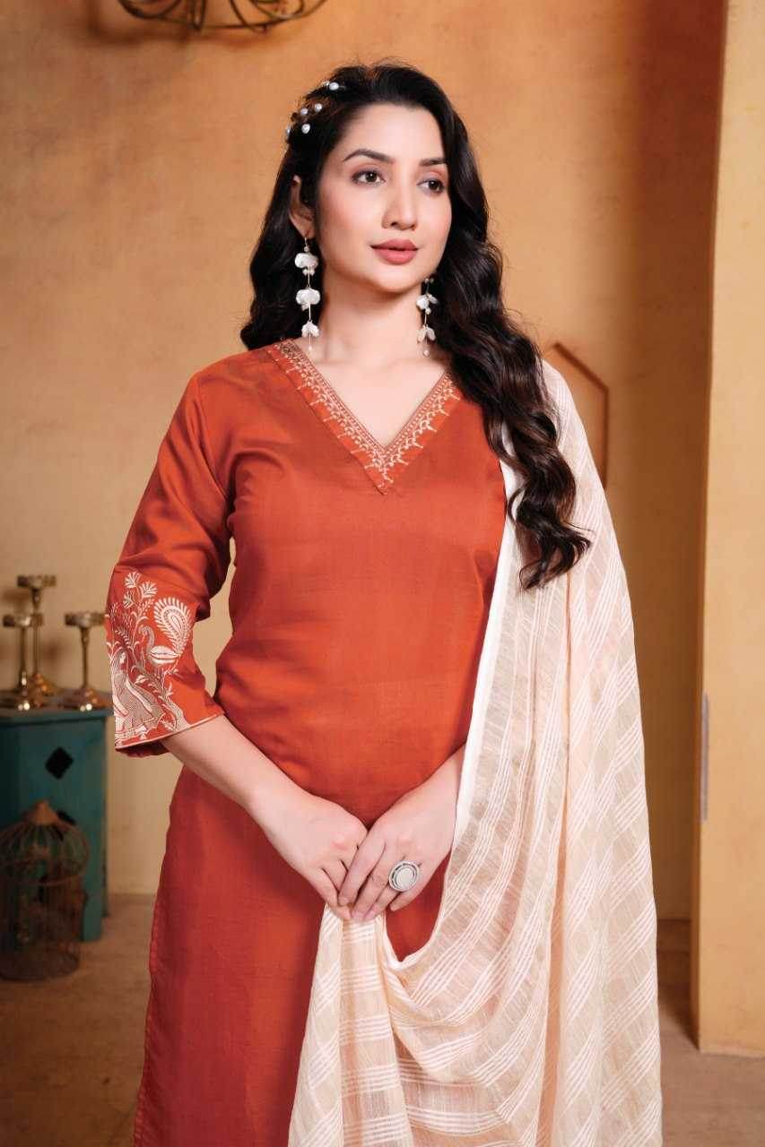 Heavy Roman Silk Embroidered Kurti - MYLUXURY LANE ENTERPRISE