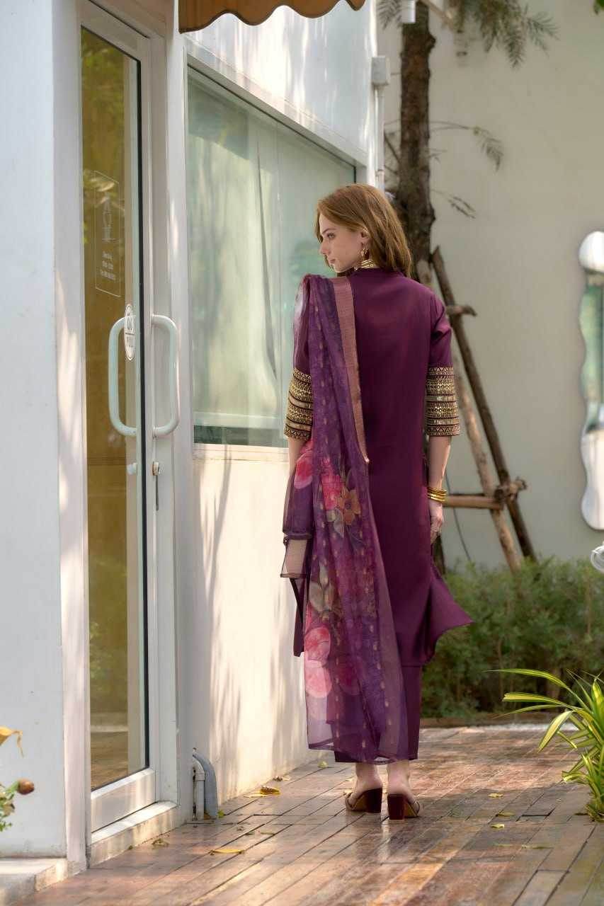 Heavy Roman Silk Embroidered Kurtis - MYLUXURY LANE ENTERPRISE