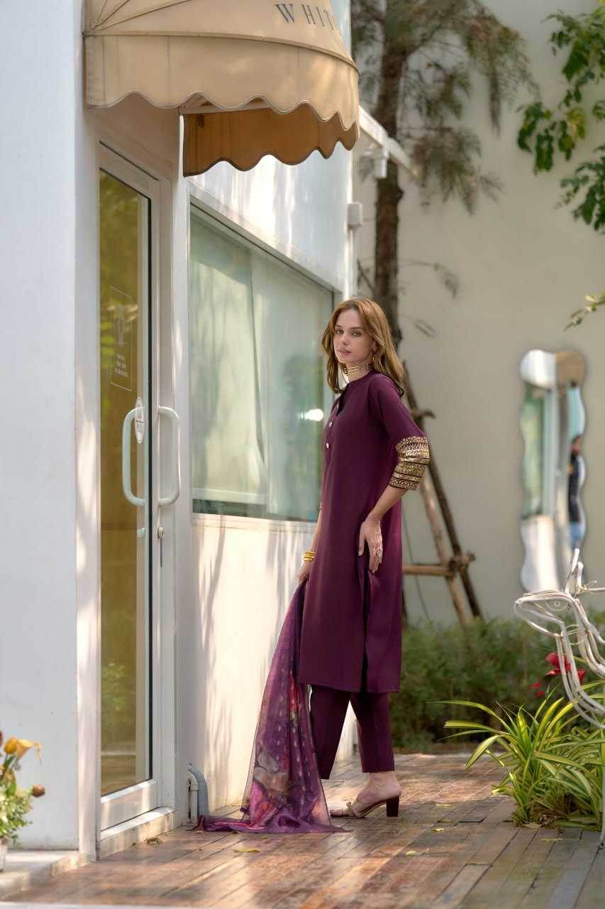 Heavy Roman Silk Embroidered Kurtis - MYLUXURY LANE ENTERPRISE