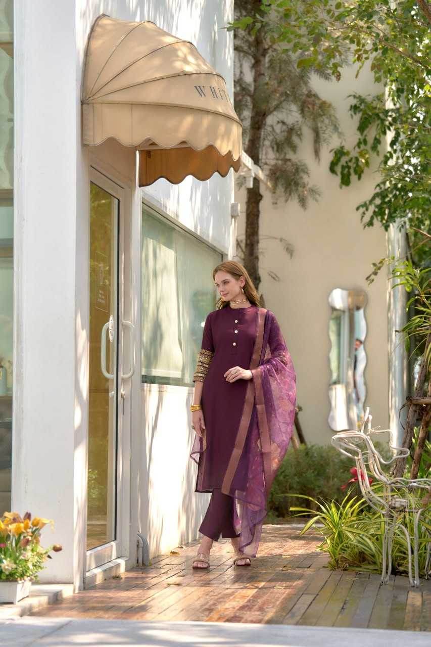 Heavy Roman Silk Embroidered Kurtis - MYLUXURY LANE ENTERPRISE