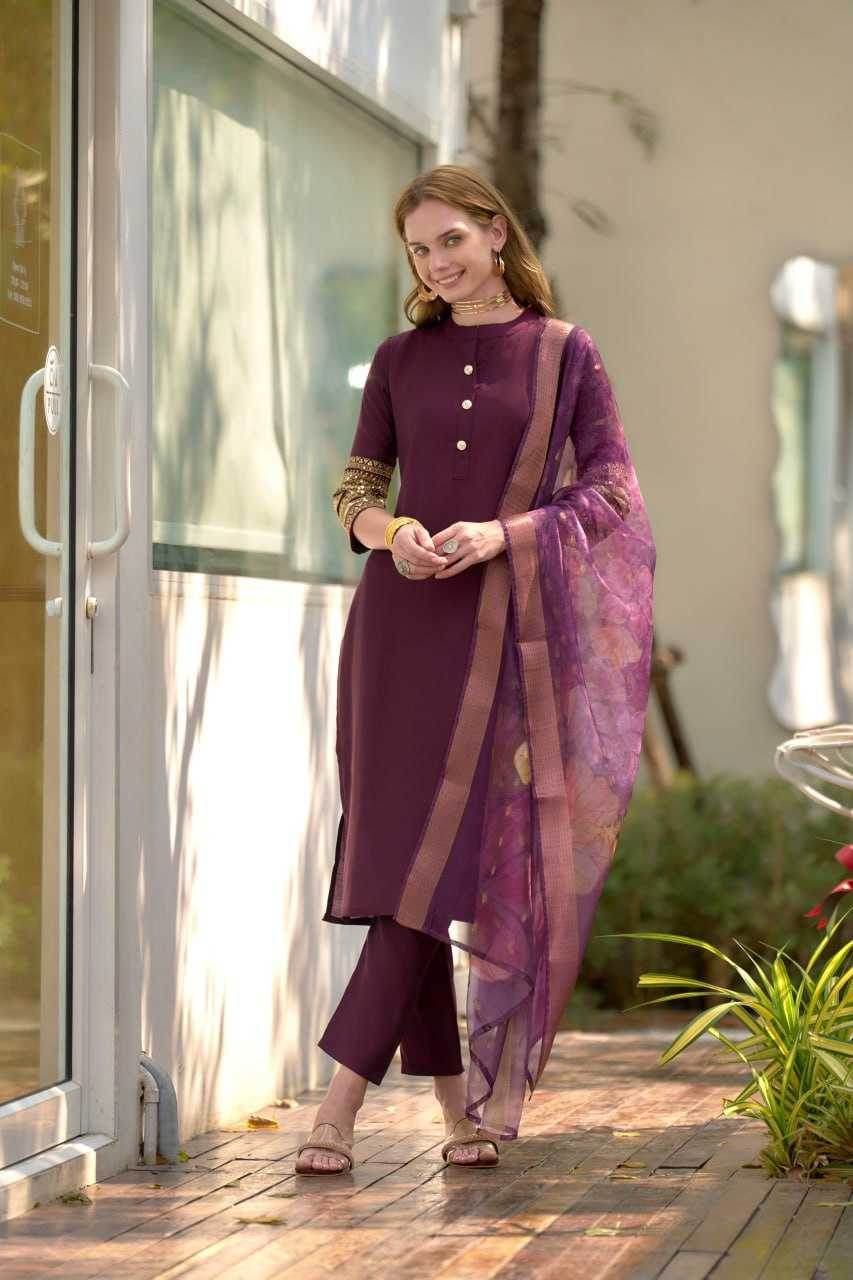 Heavy Roman Silk Embroidered Kurtis - MYLUXURY LANE ENTERPRISE