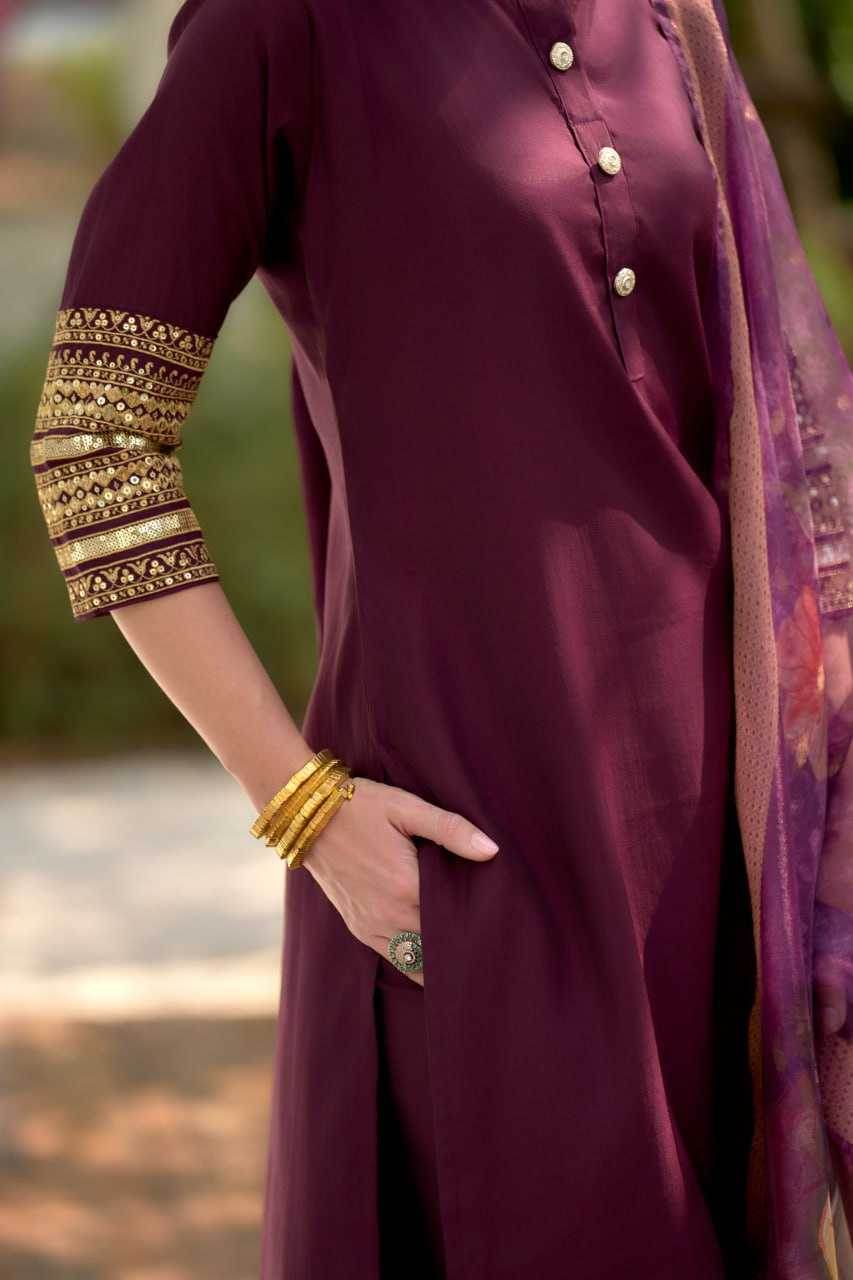 Heavy Roman Silk Embroidered Kurtis - MYLUXURY LANE ENTERPRISE
