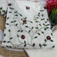 Heavy Roman Silk  Embroidered Silk White Kurti