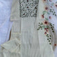 Heavy Roman Silk  Embroidered Silk White Kurti