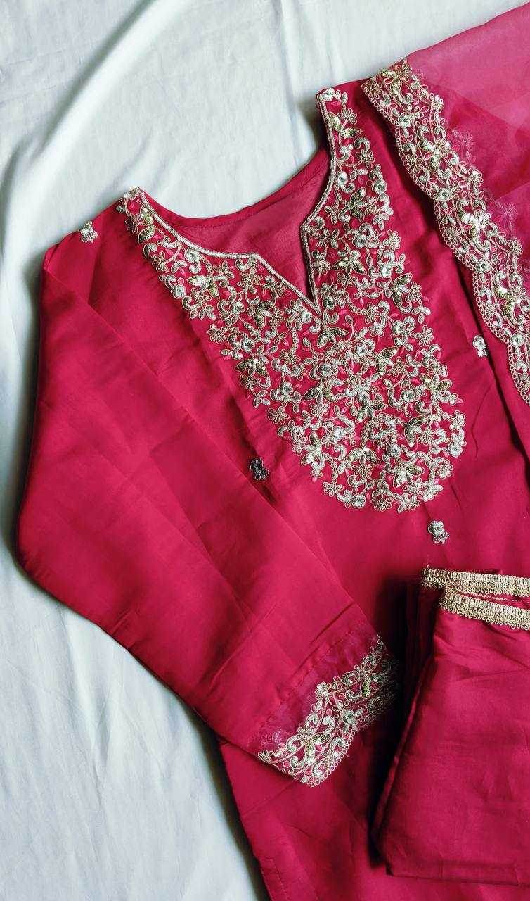 Heavy Roman Silk Alia Cut Embroidered Suits - MYLUXURY LANE ENTERPRISE