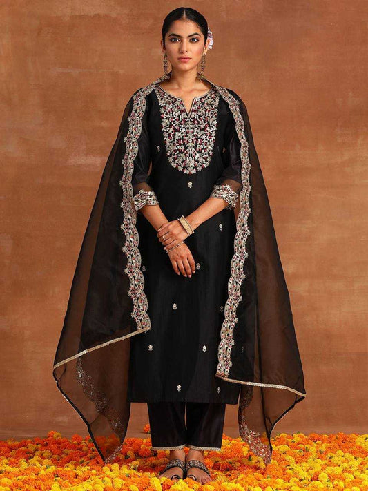 Heavy Roman Silk Alia Cut Embroidered Suits