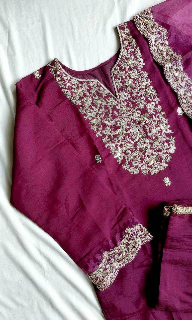 Heavy Roman Silk Alia Cut Embroidered Suits - MYLUXURY LANE ENTERPRISE