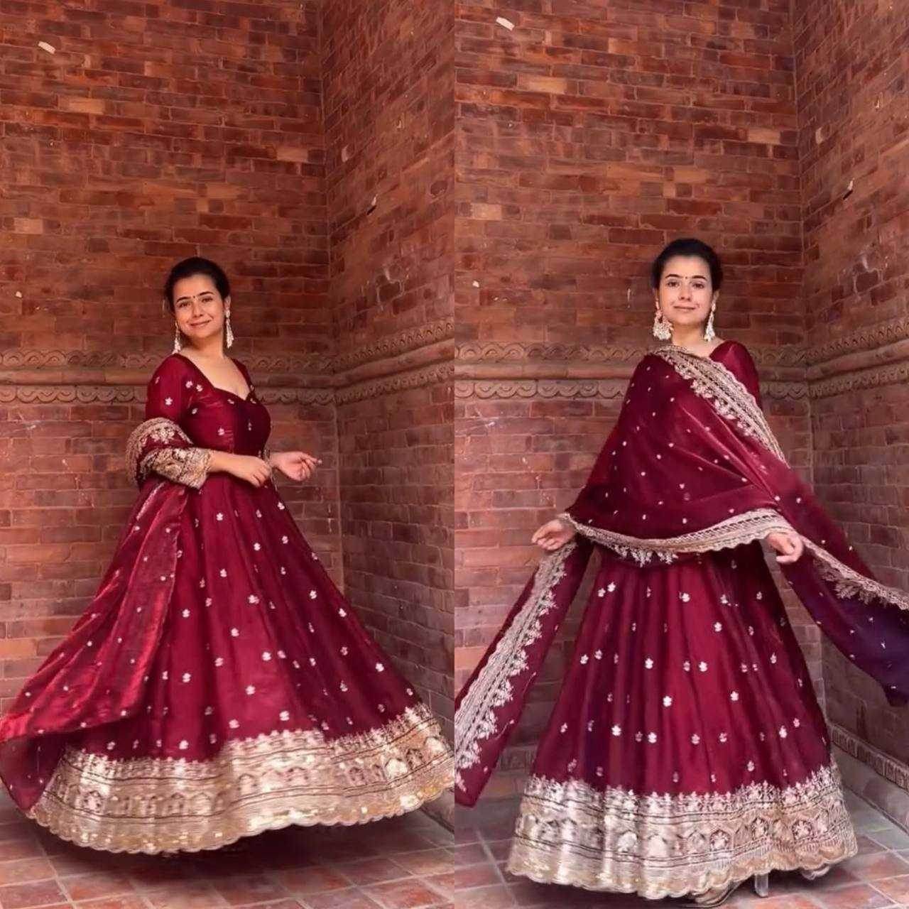 Heavy Silk KESH515 1250 Gowns Wholesale Party Gowns Designer Gowns Silk Gowns - MYLUXURY LANE ENTERPRISE