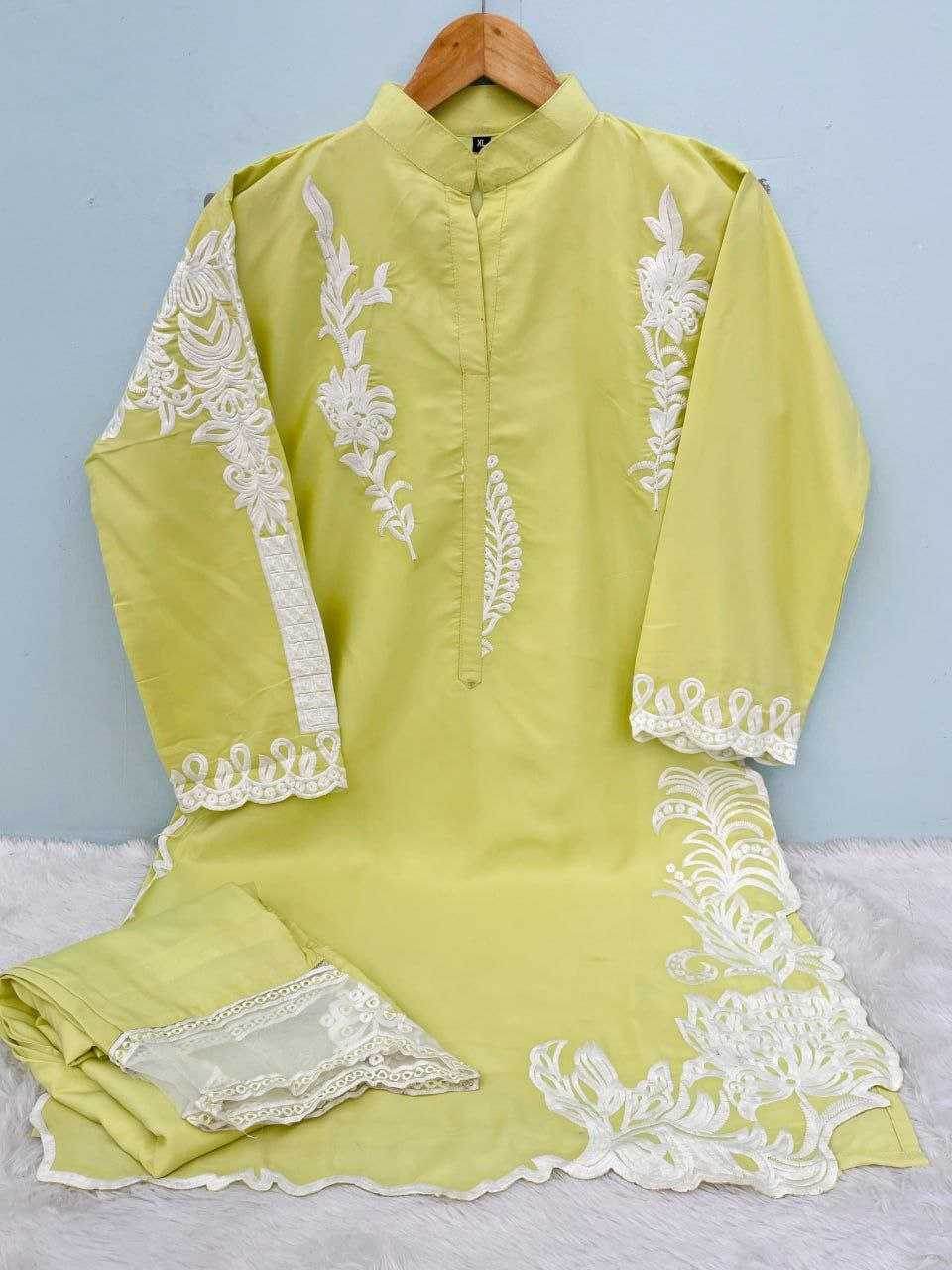 Heavy Silk Embroidered Tail Cut Kurti - MYLUXURY LANE ENTERPRISE