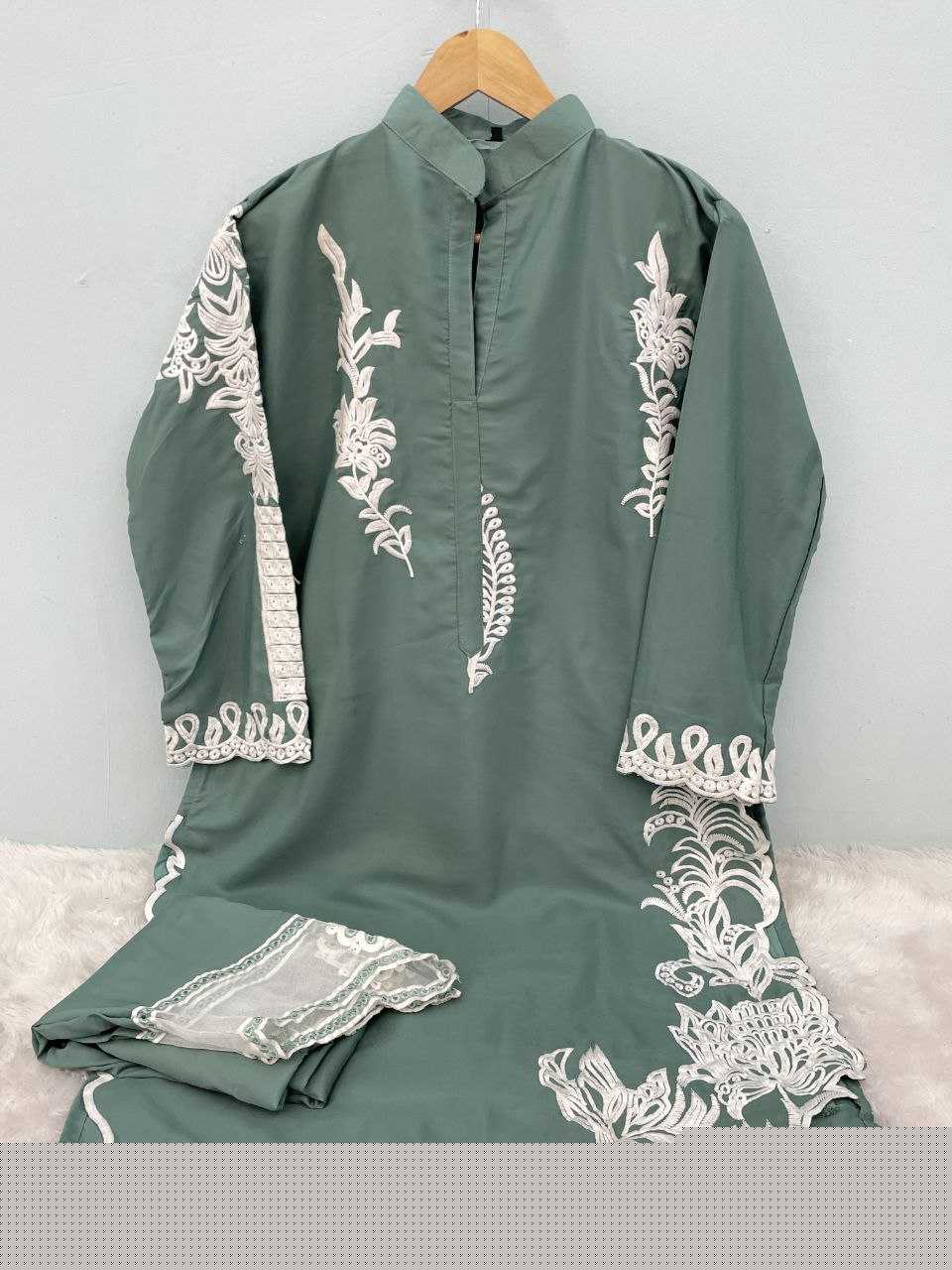 Heavy Silk Embroidered Tail Cut Kurti - MYLUXURY LANE ENTERPRISE