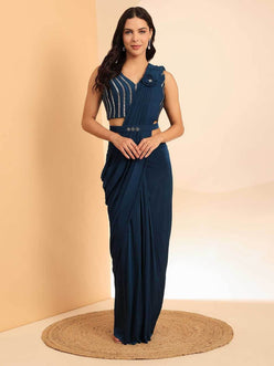 Designer Ready To Wear Party Wear Saree - MYLUXURY LANE ENTERPRISE