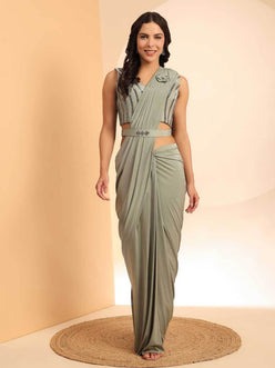 Designer Ready To Wear Party Wear Saree - MYLUXURY LANE ENTERPRISE