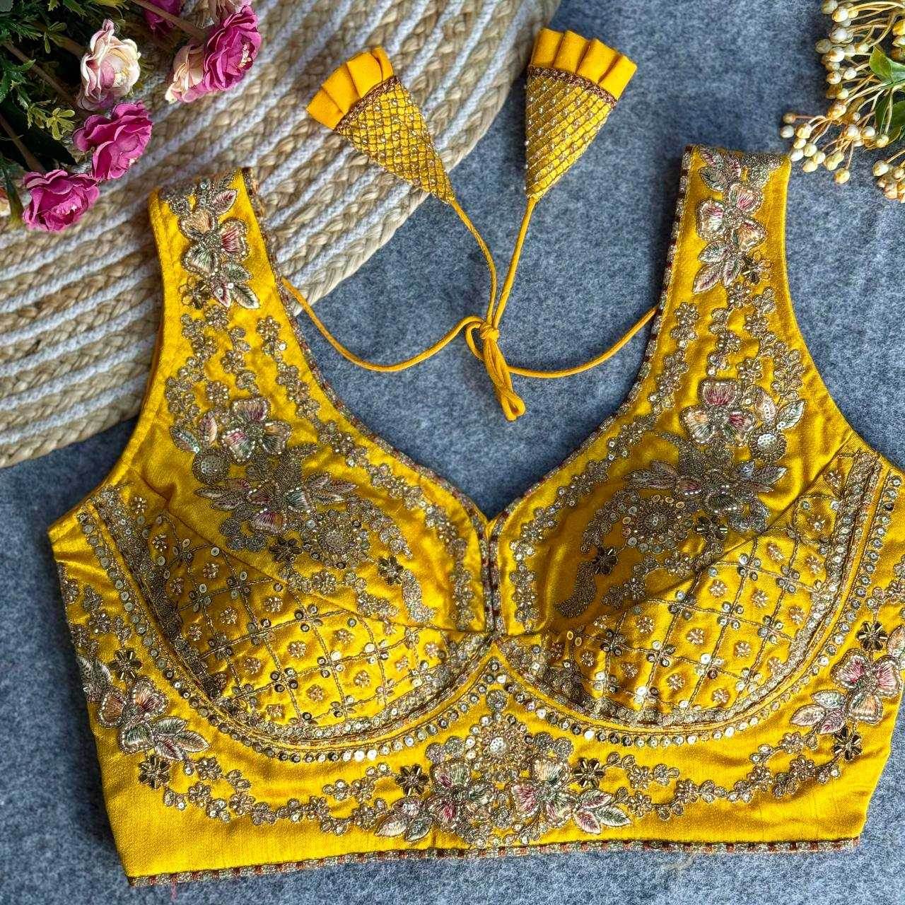 Italian Silk V-Neck Sequence Embroidery Blouse - MYLUXURY LANE ENTERPRISE