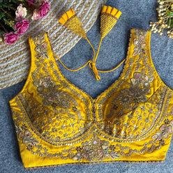 Italian Silk V-Neck Sequence Embroidery Blouse - MYLUXURY LANE ENTERPRISE