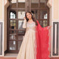Jacquard Embroidered Gown With Dupatta - MYLUXURY LANE ENTERPRISE