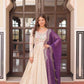 Jacquard Embroidered Gown With Dupatta - MYLUXURY LANE ENTERPRISE