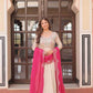 Jacquard Embroidered Gown With Dupatta - MYLUXURY LANE ENTERPRISE