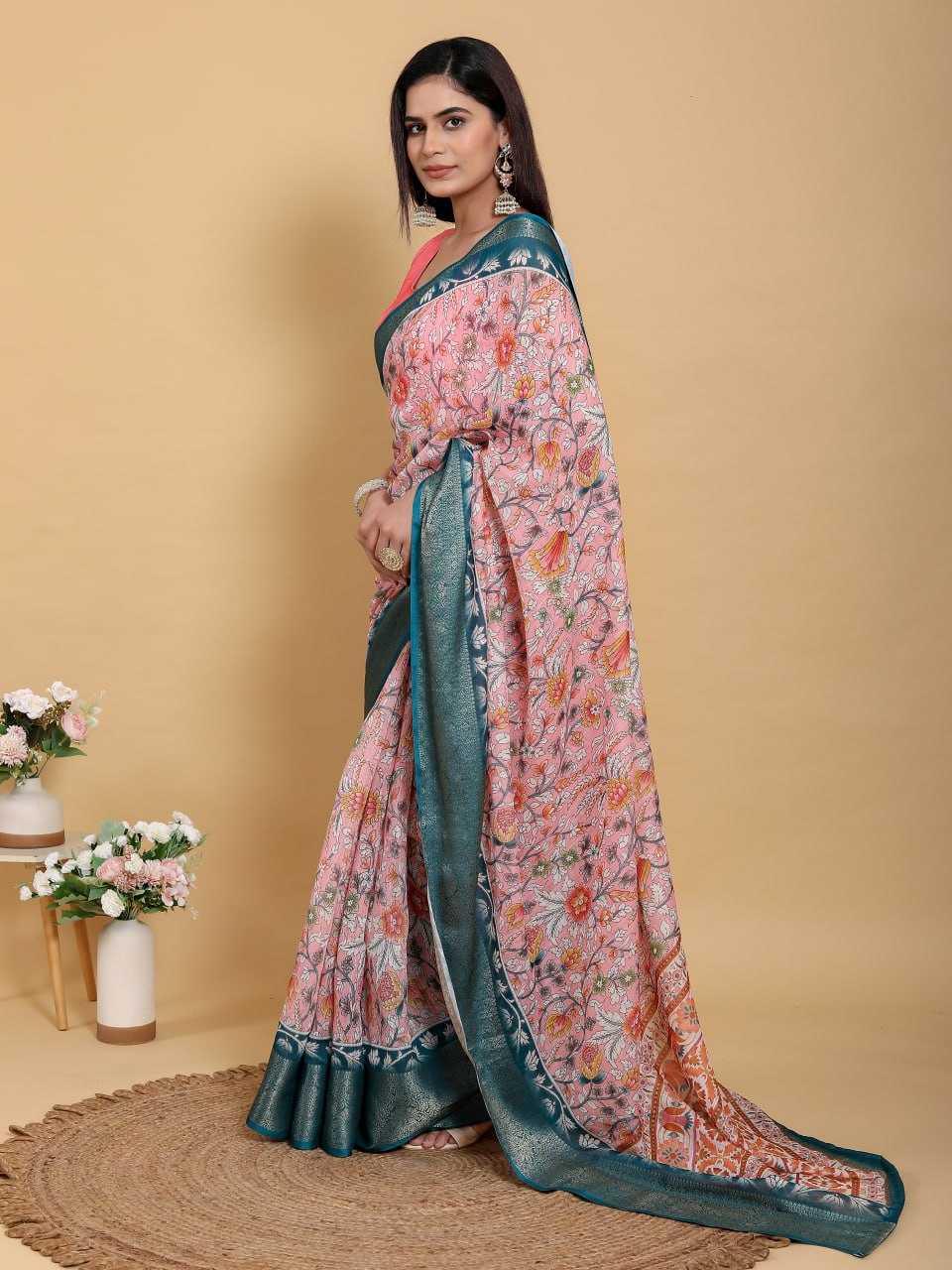 Jacquard Printed Cotton Sarees - MYLUXURY LANE ENTERPRISE