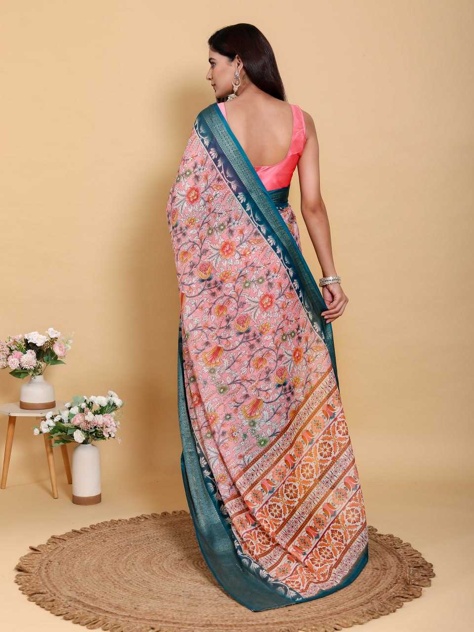 Jacquard  Printed Cotton Sarees