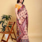Jacquard  Printed Cotton Linen Jacquard Saree