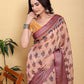 Jacquard  Printed Cotton Linen Jacquard Saree
