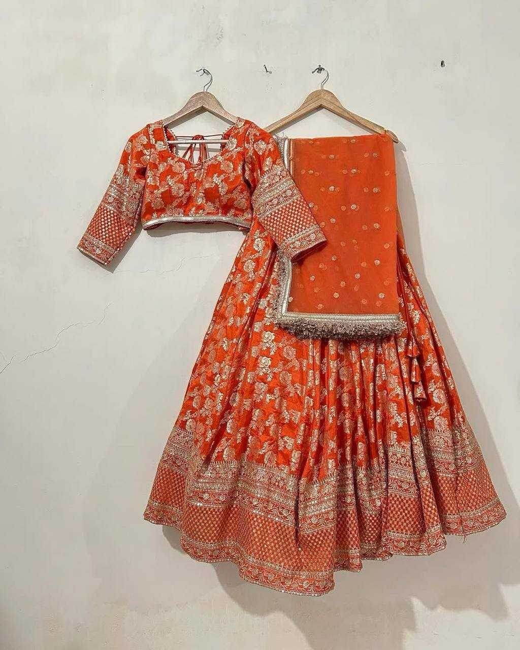 Jacquard Designer Lehenga Choli With Dupatta Sequins - MYLUXURY LANE ENTERPRISE