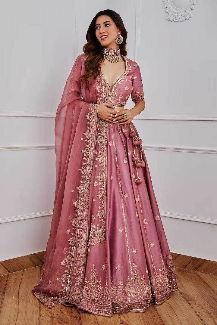 Japan Sartin Zari Work Lehenga for Elegant Occasions - MYLUXURY LANE ENTERPRISE