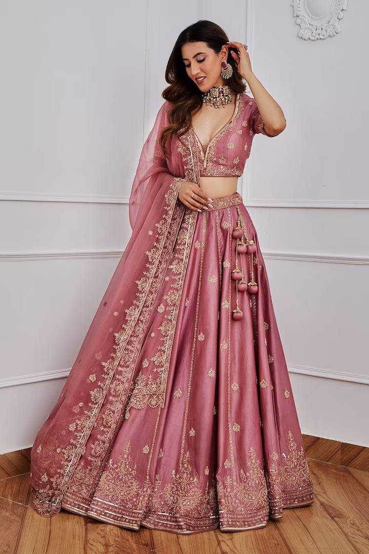Japan Sartin Zari Work Lehenga for Elegant Occasions - MYLUXURY LANE ENTERPRISE