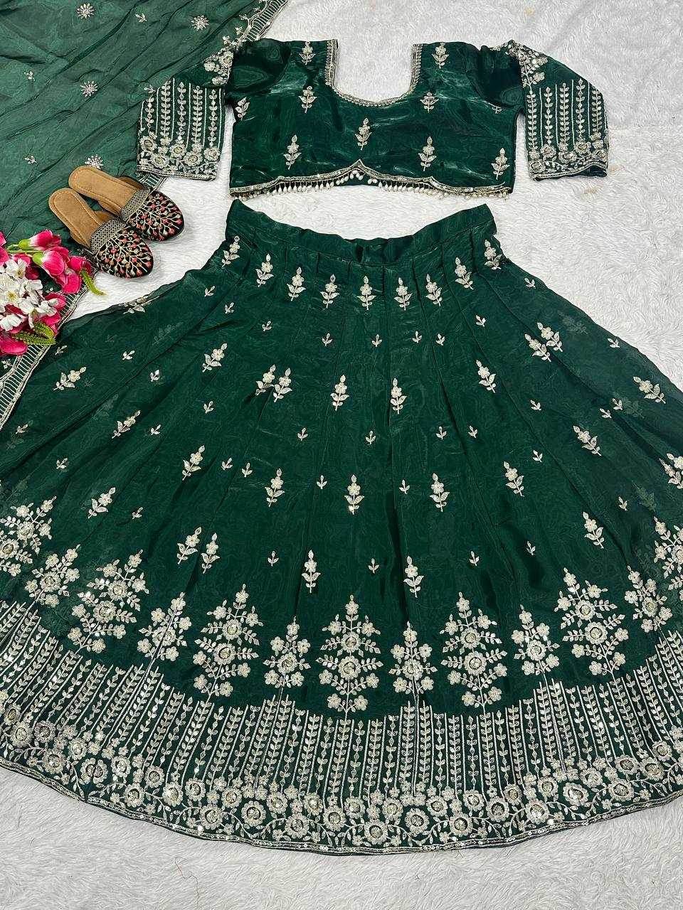 Jimmy Choo Designer Embroidered Lehenga - MYLUXURY LANE ENTERPRISE