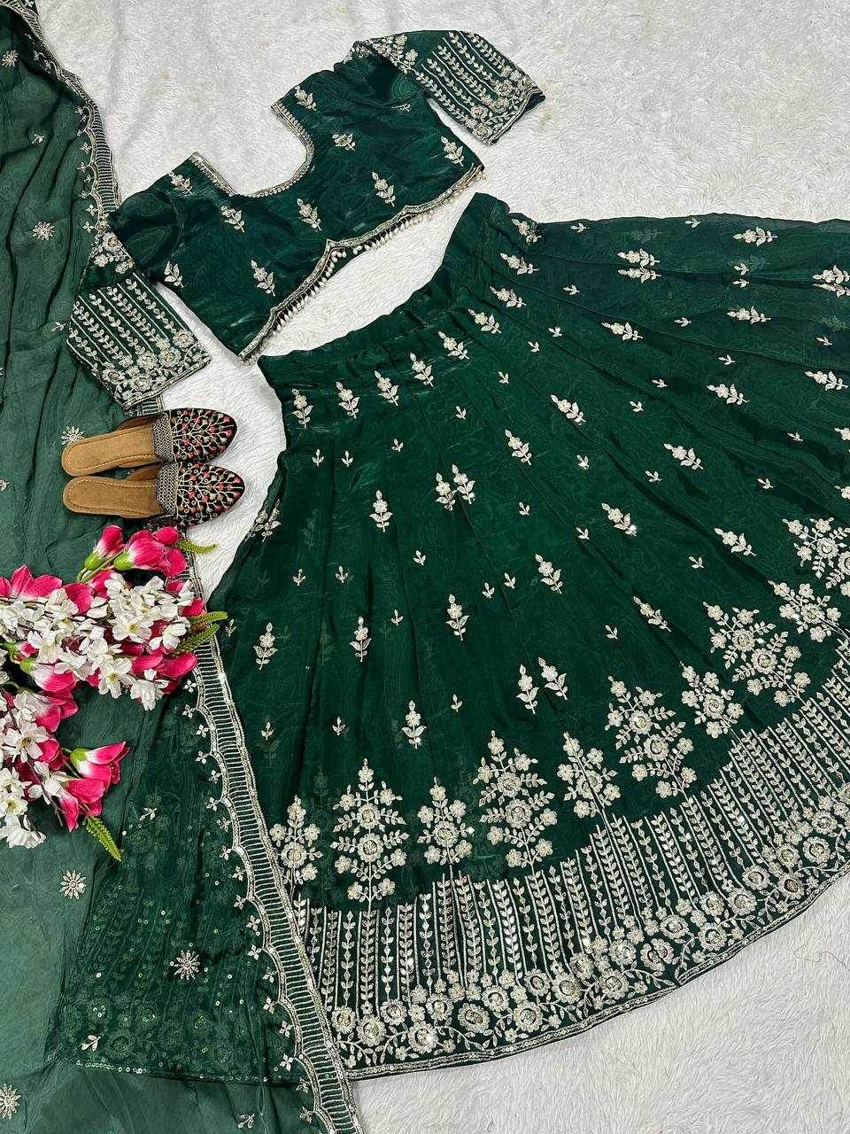 Jimmy Choo Designer Embroidered Lehenga - MYLUXURY LANE ENTERPRISE