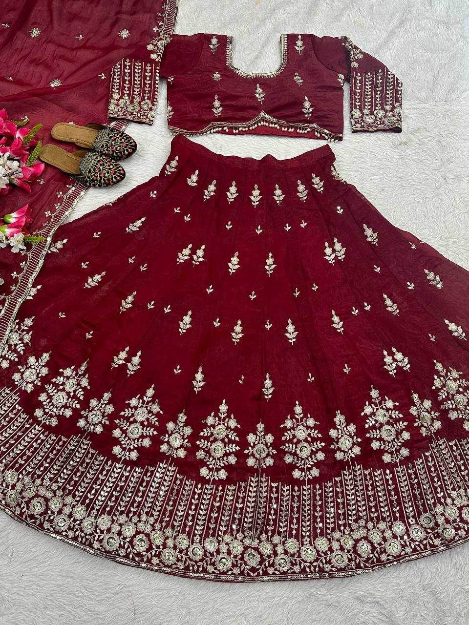 Jimmy Choo Designer Embroidered Lehenga - MYLUXURY LANE ENTERPRISE