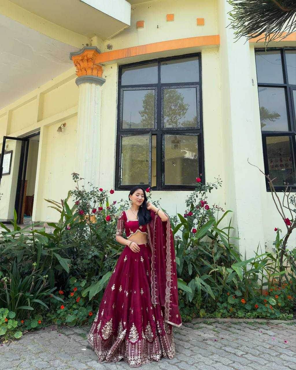 Jimmy Choo Designer Embroidered Lehenga - MYLUXURY LANE ENTERPRISE