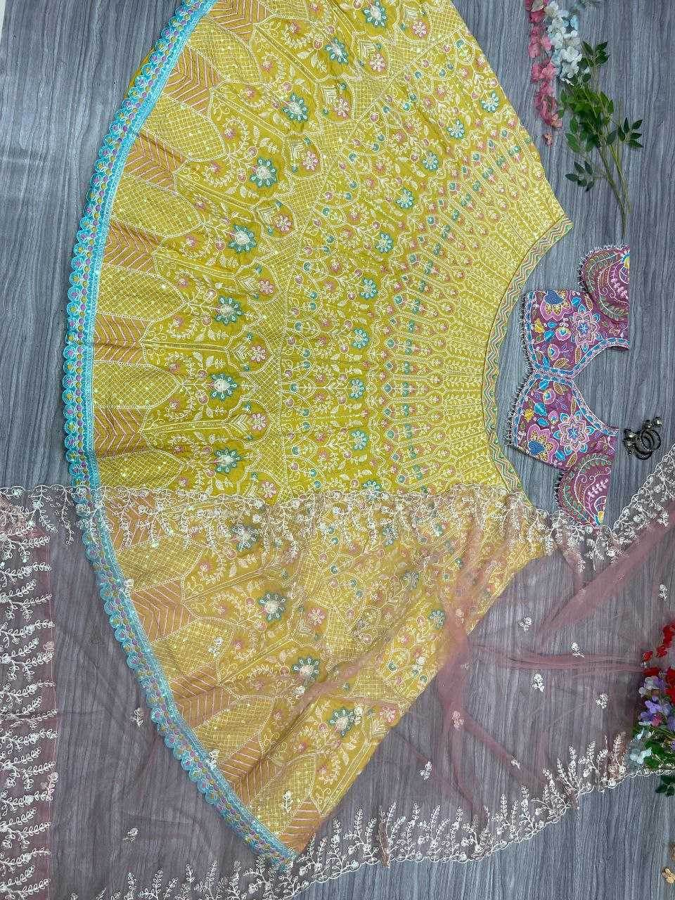 Kasturi Silk Embroidered Sequins Lehenga With Cancan - MYLUXURY LANE ENTERPRISE