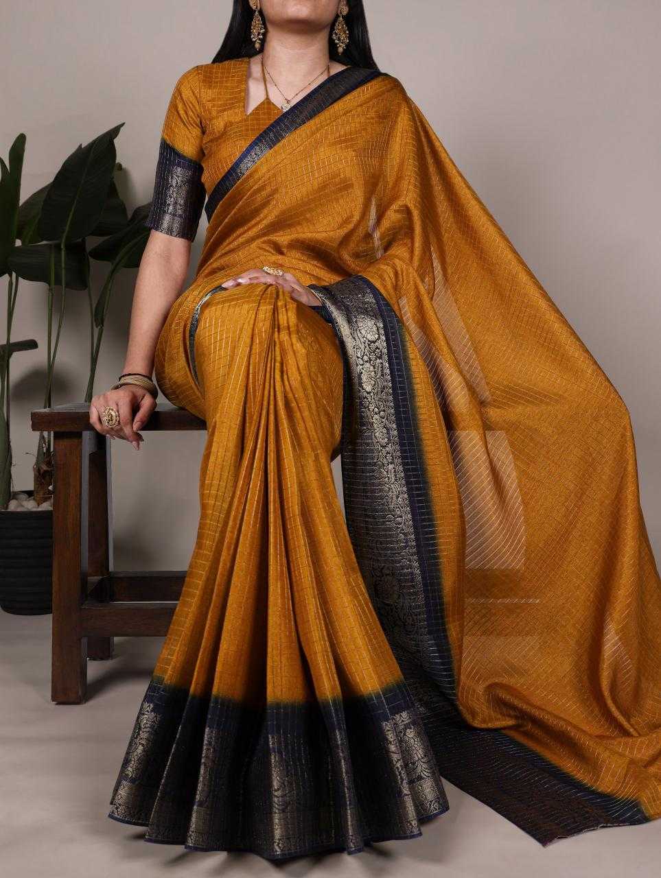 Kota Chex  Zari Border Traditional Sarees