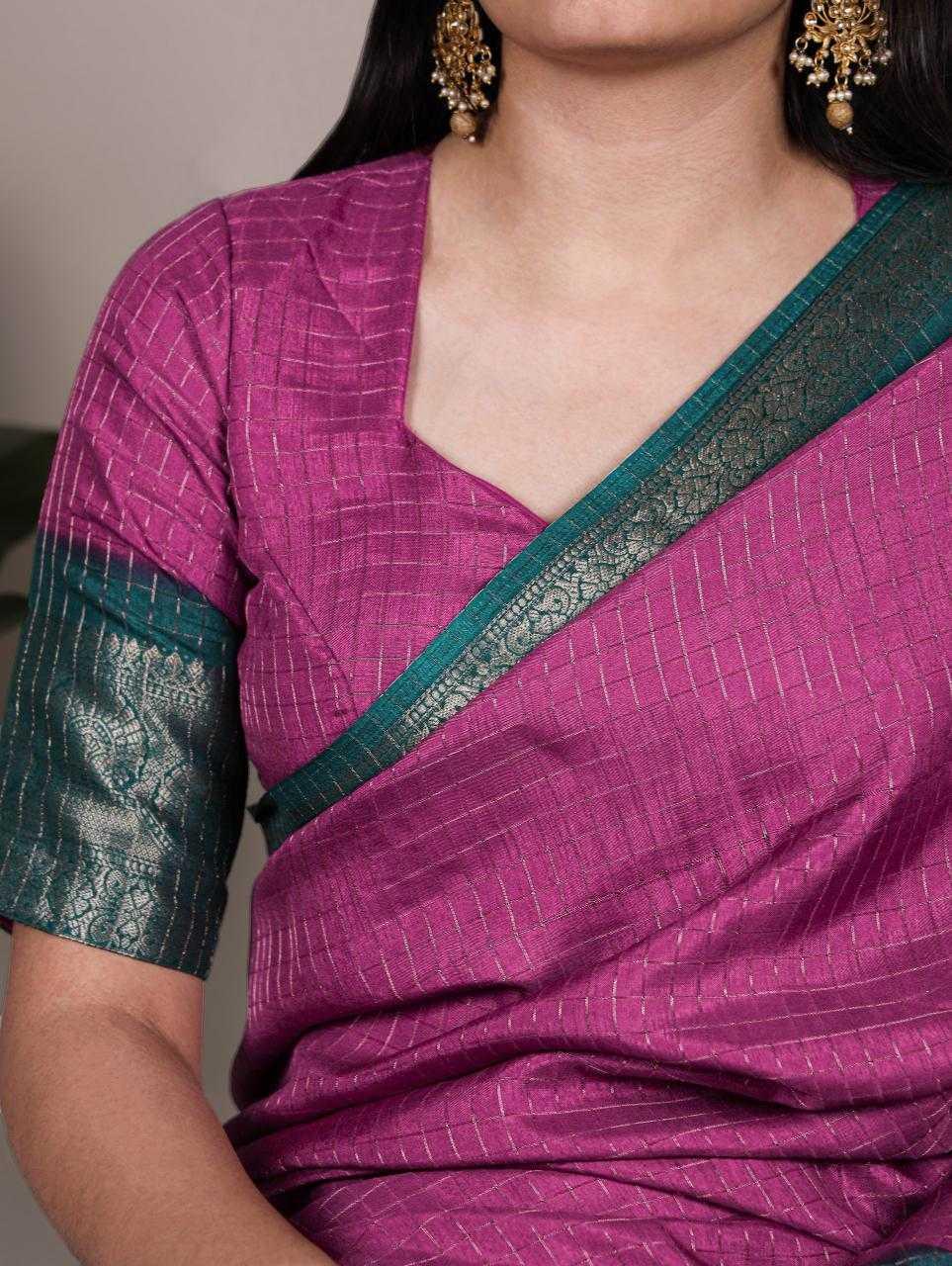 Kota Chex Zari Border Traditional Sarees - MYLUXURY LANE ENTERPRISE